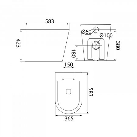 Унитаз приставной DDIS Calipso Rimless CALRDSEi26 белый матовый, с сиденьем микролифт