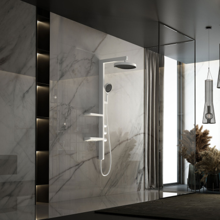 Душевая стойка со смесителем Vincea Inspire VSFS-3I11W белый матовый