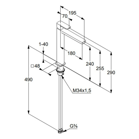 Смеситель для раковины Kludi Renon 422983975 черный матовый