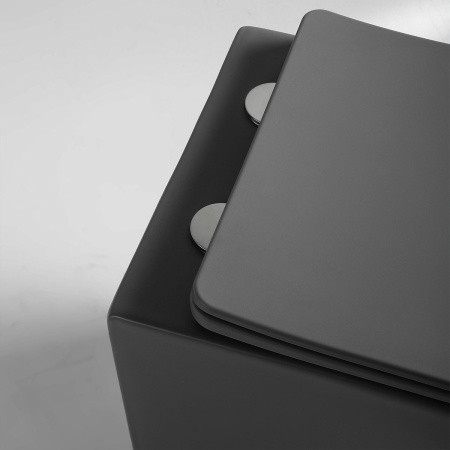 Унитаз подвесной безободковый Vincea Piatti VT1-11SMA антрацит матовый, с сиденьем микролифт