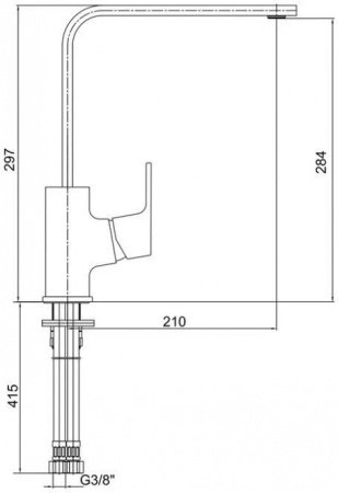 Смеситель для кухни E.C.A Tiera 103518123EX черный/хром