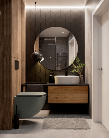 Унитаз подвесной безободковый AQUAme AQM2002MGR серый матовый, с сиденьем микролифт