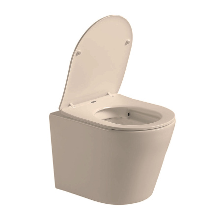 Унитаз подвесной безободковый Vincea Piatti VT1-11SMC капучино матовый, с сиденьем микролифт