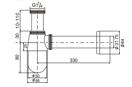 Сифон для раковины D&K DC9071 хром