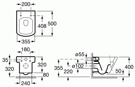 Унитаз Roca Hall 346627000 подвесной без сиденья