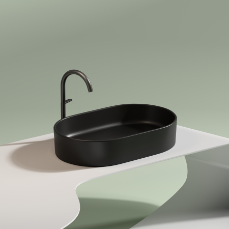 Раковина накладная 60см Ceramica Nova Element CN6048MB черный матовый