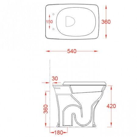 Унитаз приставной (бачок в стене) ArtCeram Civitas CIV002 01;00 белый, без сиденья
