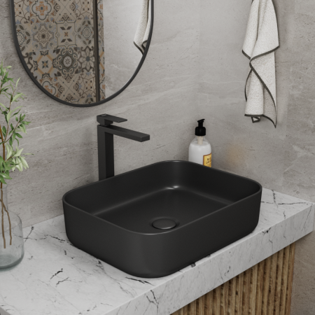 Раковина накладная 50см D&K Berlin DT1431425 черный матовый