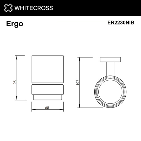 Стакан подвесной WHITECROSS Ergo ER2230NIB (брашированный никель)
