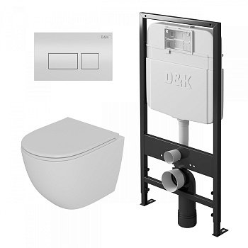Комплект (инсталляция + унитаз + клавиша смыва) D&K Matrix DS1391601 белый