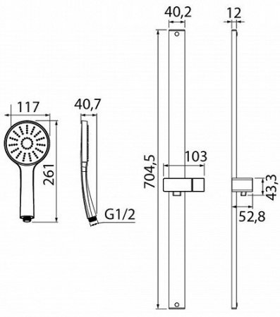 Душевой гарнитур Iddis Slide SLI1FB0i16 Черный