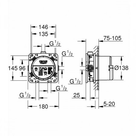 Скрытая часть Grohe Rapido SmartBox 35600000