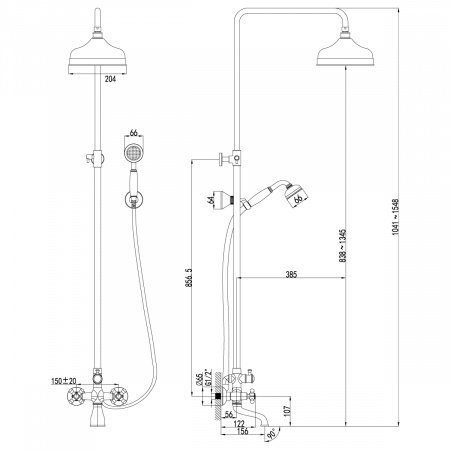 Душевая стойка Lemark Vintage LM2862B бронза
