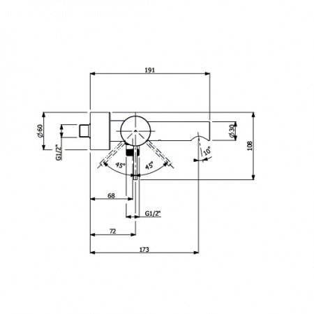 Смеситель для ванны с душем Villeroy & Boch Dawn TVT10650115361 хром