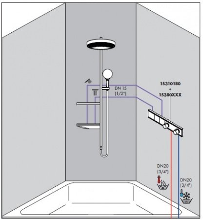 Душевая стойка Hansgrohe Rainfinity 26842000 хром