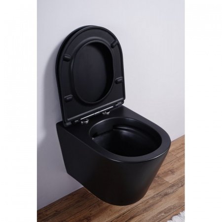 Унитаз подвесной Esbano CLAVEL черный матовый, с сиденьем микролифт