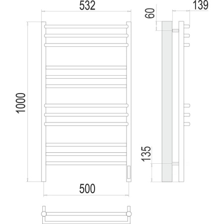 Полотенцесушитель электрический Terminus Прато П12 50х100