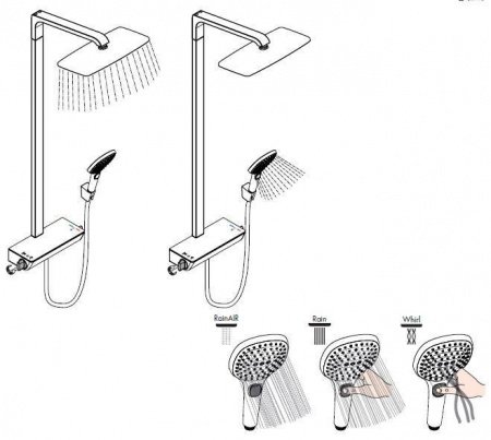 Душевая стойка Hansgrohe Select E 27126000 хром