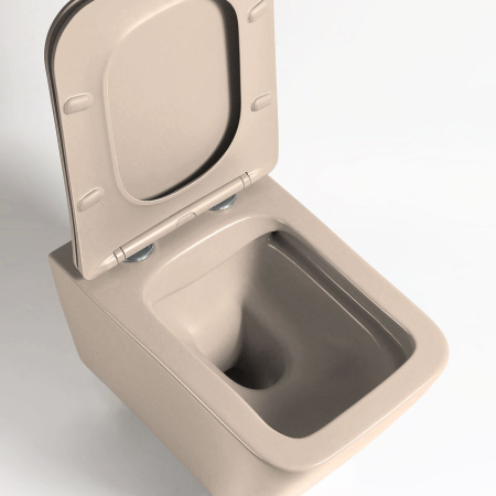 Унитаз подвесной безободковый Vincea Q-Line VT1-12MC капучино матовый, с сиденьем микролифт