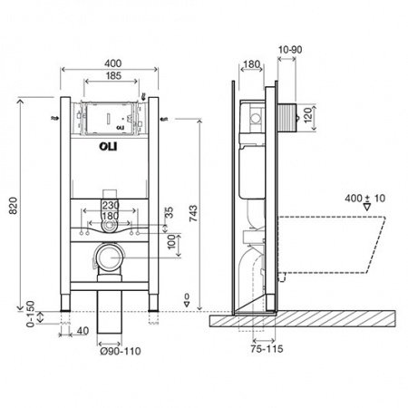 Инсталляция для подвесных унитазов OLI EXPERT EVO/SPEED 014092