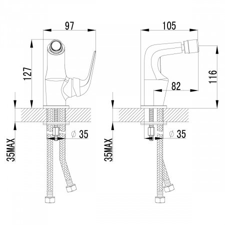 Смеситель для биде Lemark Plus Advance LM1208C хром