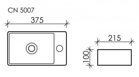 Раковина подвесная 37,5см Ceramica Nova Element CN5007 белый