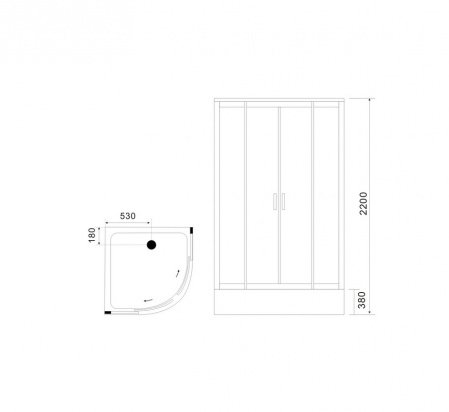 Душевая кабина Black&White G5503 100x100x220 профиль хром глянцевый, стекло прозрачное