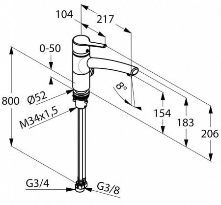 Смеситель для кухни Kludi Trendo 335790575 хром