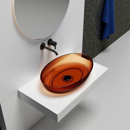 Раковина накладная 60см ABBER Kristall AT2801Opal коричневый