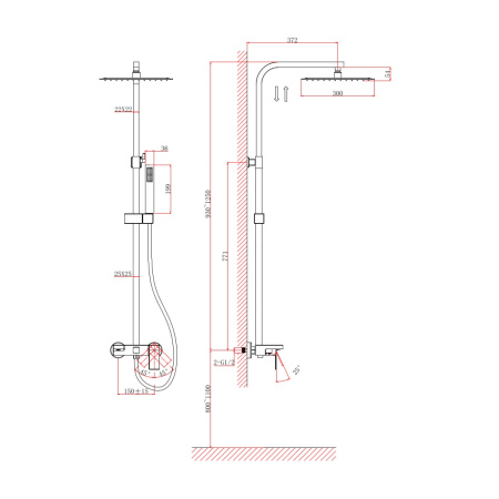 Душевая система D&K Bayern.Liszt DA1513701A04, хром