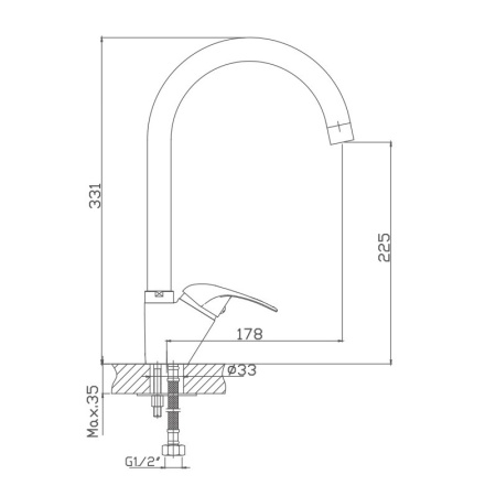 Смеситель для кухни Haiba HB4615, хром