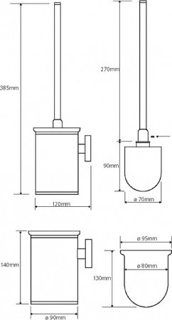 Ершик для унитаза Bemeta Omega Белая щетка