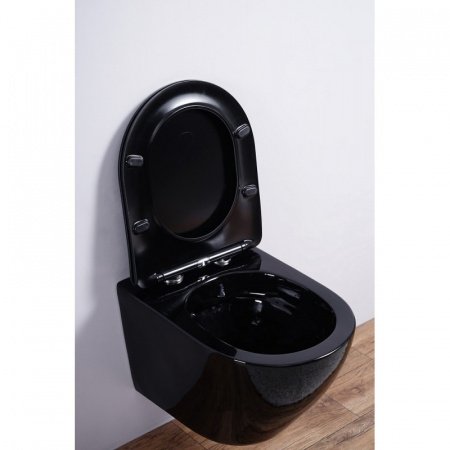 Унитаз подвесной Esbano AZALEA черный, с сиденьем микролифт