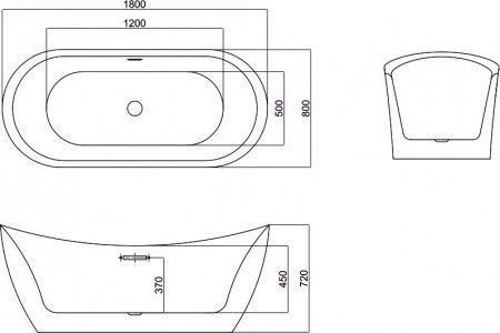 Акриловая ванна Black&White SB 104