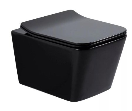 Унитаз подвесной GID Tr2144BL безободковый, черный глянцевый