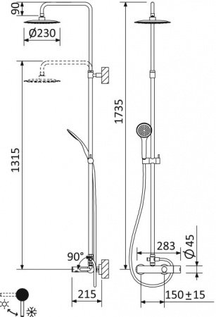 Душевая стойка Cezares LEAF-CVDA-23-BIO белый матовый
