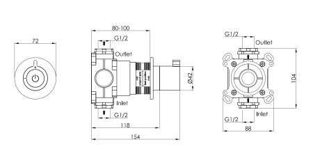 Запорный вентиль нажимной с регулировкой расхода Benesque Lumiere 12010806 бронза брашированная