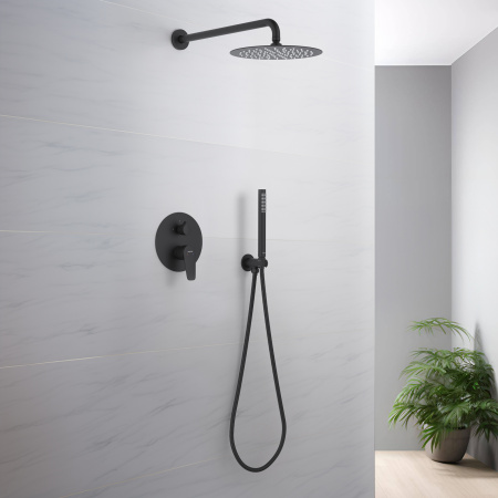 Встраиваемая душевая система Aquatek Бетта AQ1172MB черный матовый