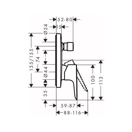 Смеситель для ванны с душем Hansgrohe Talis E 71745670 черный матовый