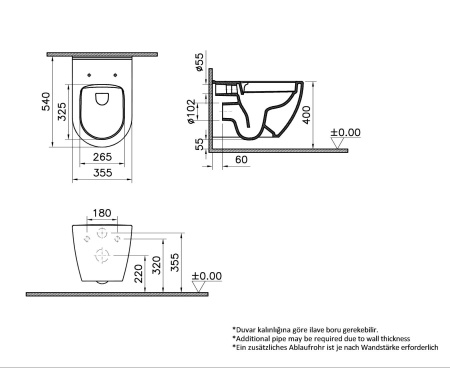 Унитаз подвесной безободковый Vitra Mia Round SmoothFlush 7510B003-0075 без сиденья