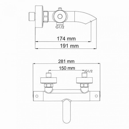 Термостат для ванны с душем WasserKraft Berkel 4811 Thermo хром