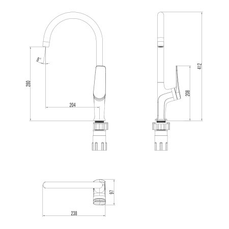 Смеситель для кухни Lemark Bronx LM3705BL черный матовый