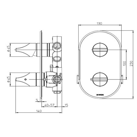 Термостат для душа Bossini Apice Z00500.030 хром