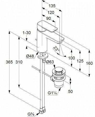 Смеситель для раковины Kludi Pure&Style 402900575 хром