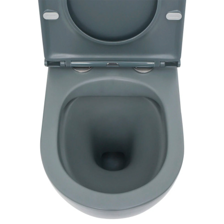 Унитаз подвесной безободковый AQUAme AQM2002MGR серый матовый, с сиденьем микролифт