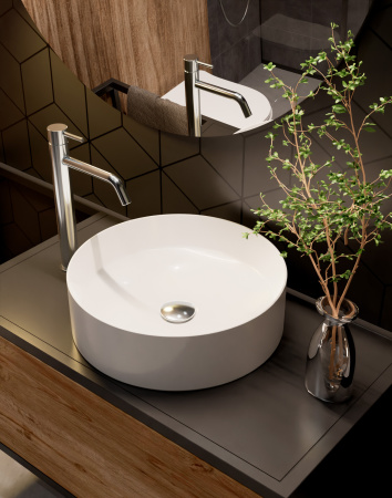 Раковина накладная 40см AQUAme AQM5007 белый