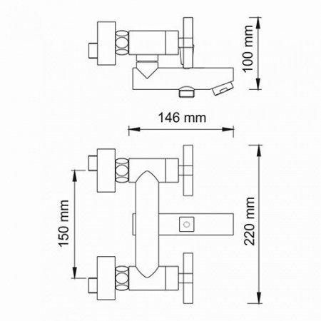 Смеситель для ванны с душем WasserKraft Weser 7801 хром