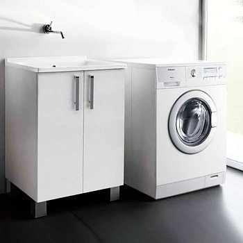 Тумба с раковиной Kerasan Aquadom 60 для постирочной Белая