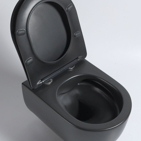 Унитаз подвесной безободковый Vincea Evo VT1-34SMB черный матовый, с сиденьем микролифт