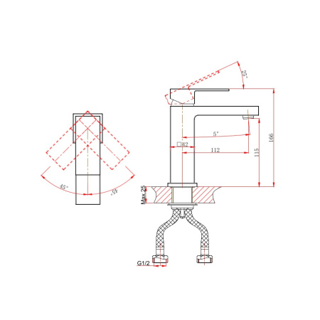 Смеситель для раковины D&K Bayern.Liszt DA1512101, хром